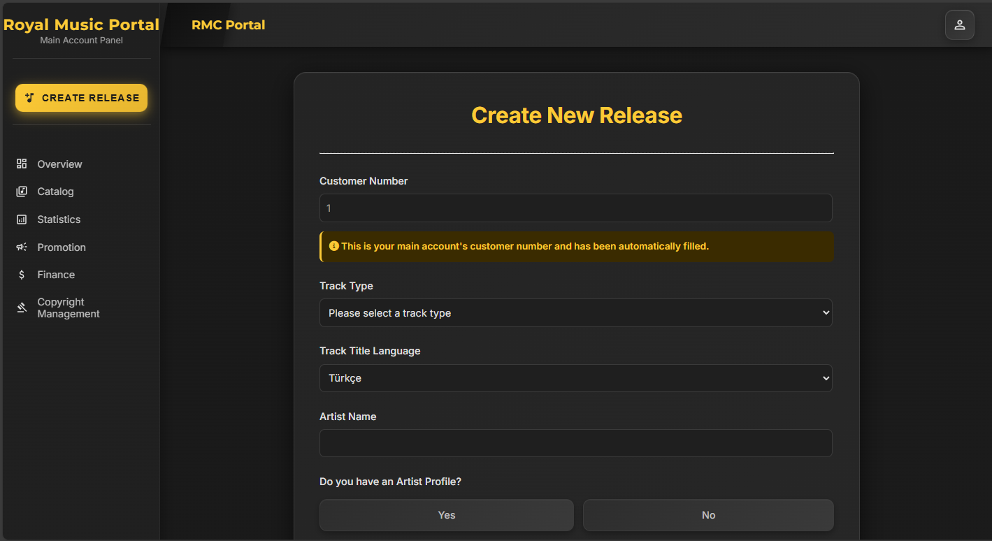 Yayın Oluşturma Ekran Görüntüsü